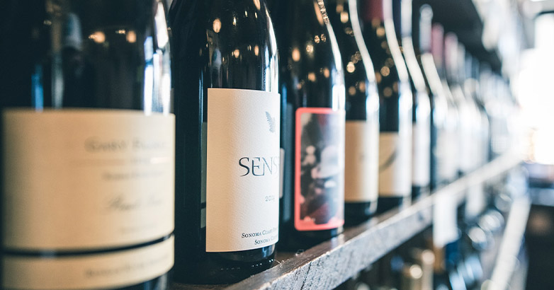 Red wine bottles, ready to be tasted